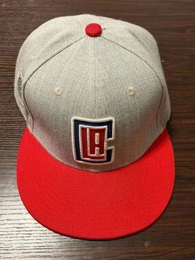 Crown Grey and Red Baseball Cap with Team Patch